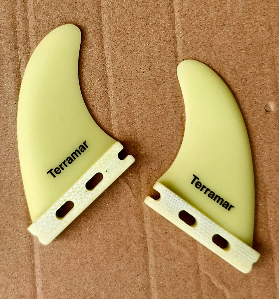 TERRAMAR SURFCO "MR" TWINZER SURFBOARD FINS ALL GLASS - Image 2