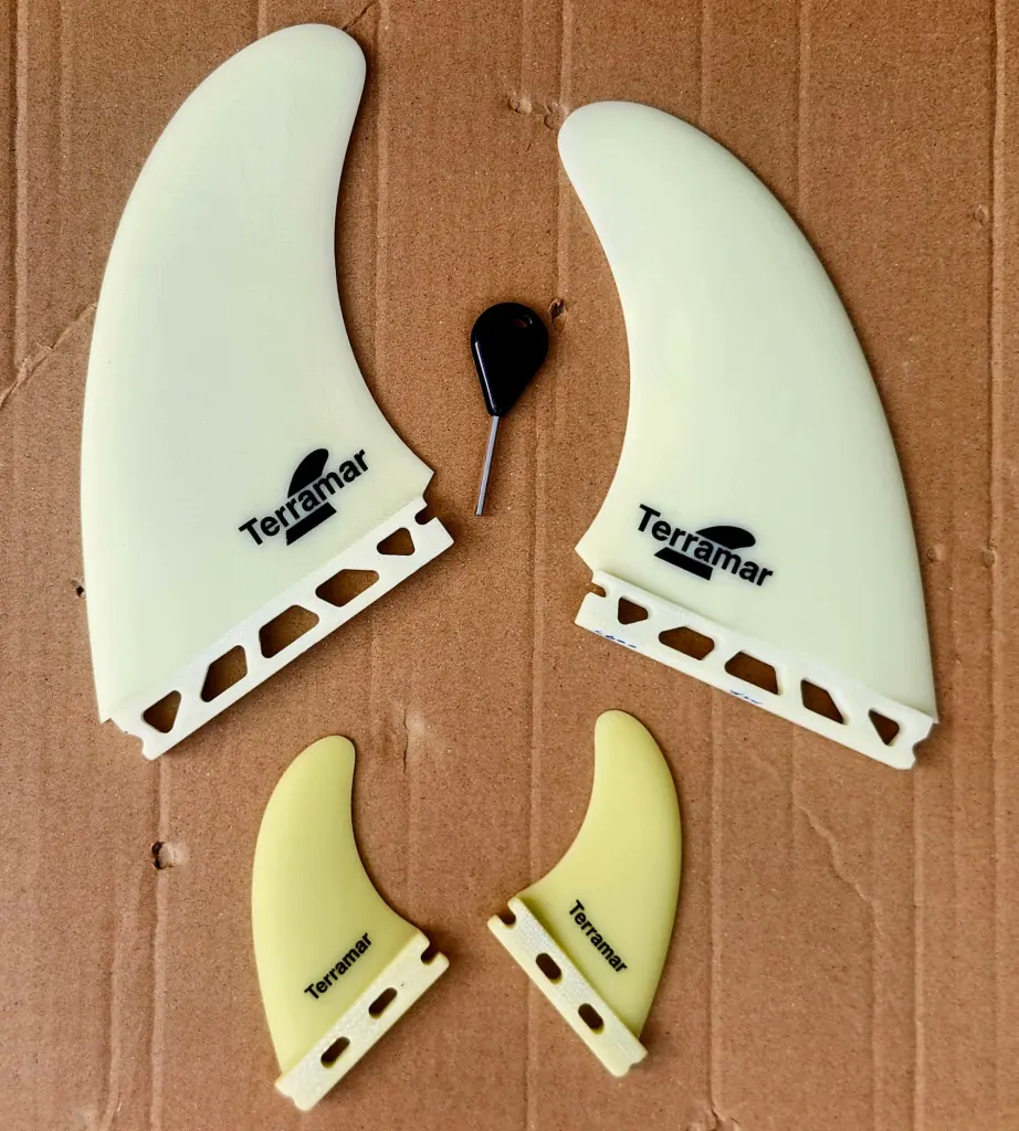TERRAMAR SURFCO "MR" TWINZER SURFBOARD FINS ALL GLASS - Image 5