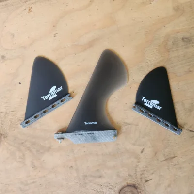 TERRAMAR SURFCO "HALF MOON" 2+1 ALL GLASS SURFBOARD FINS - Thumbnail 8