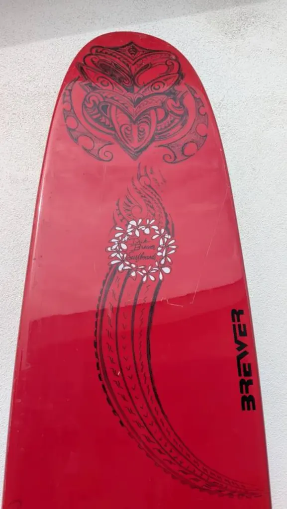 Red Longboard Surfboard Dick Brewer 9'6 Tuflite - Image 6