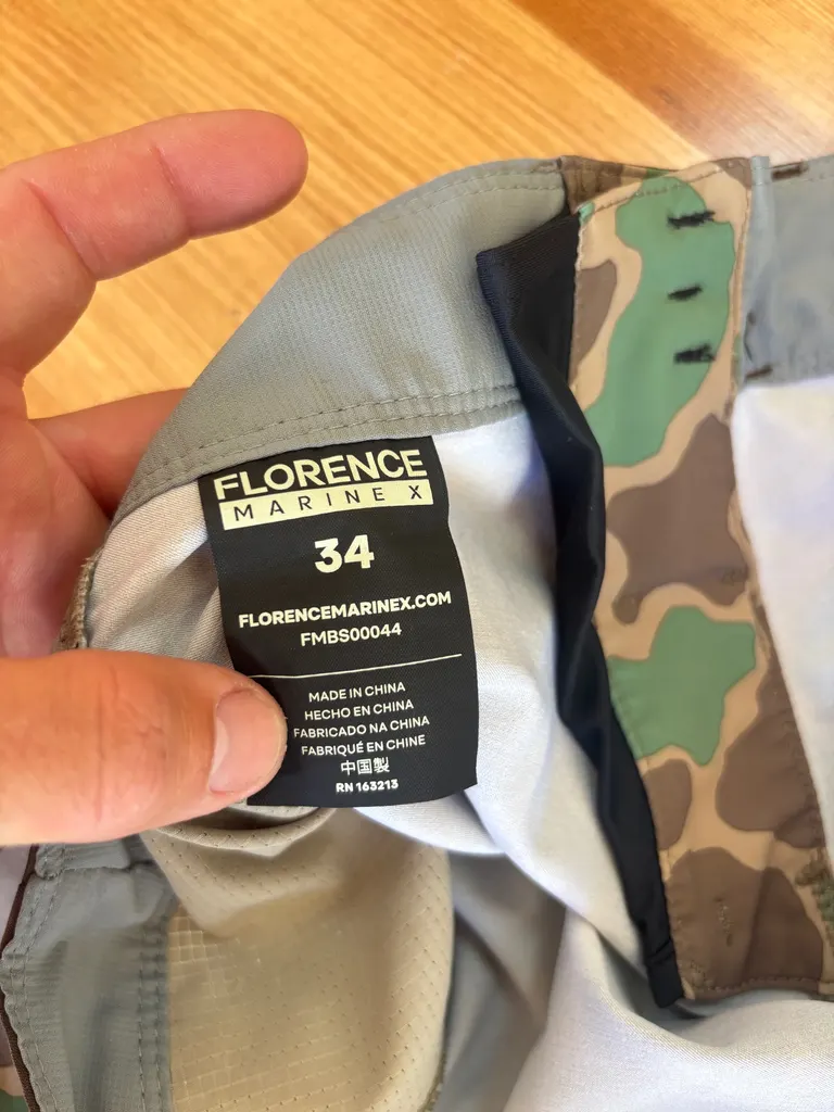 Florence Marine X F1 Airtex Gamma Boardshorts Green Camo 34 - Image 3