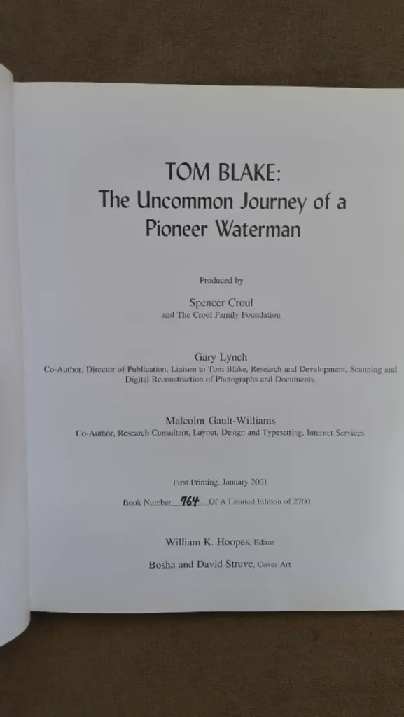 Rare Limited Edition Tom Blake Book – #764 Of Only 2,700 Printed - Image 9